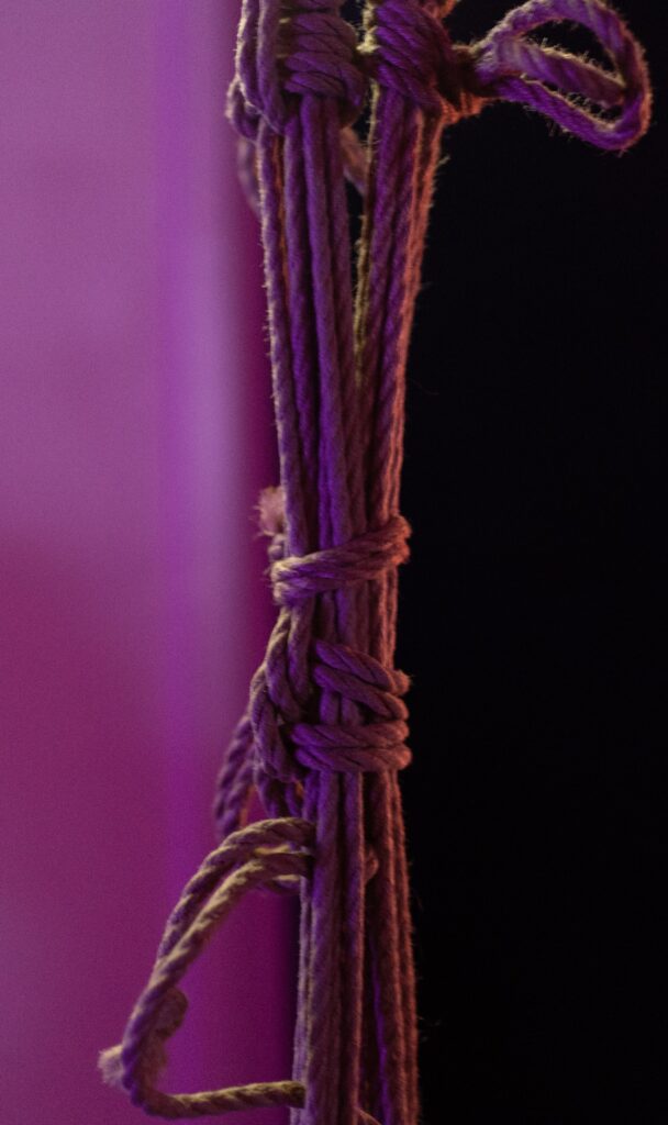 Join inclusive rope bondage events with Jute Rope Claire. Private tuition and high-quality jute rope available.